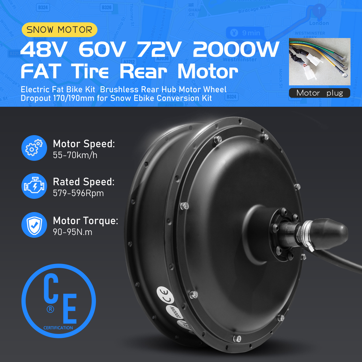 Fat Tire Ebike Conversion Kit 2000W - Silnik w piaście koła do roweru