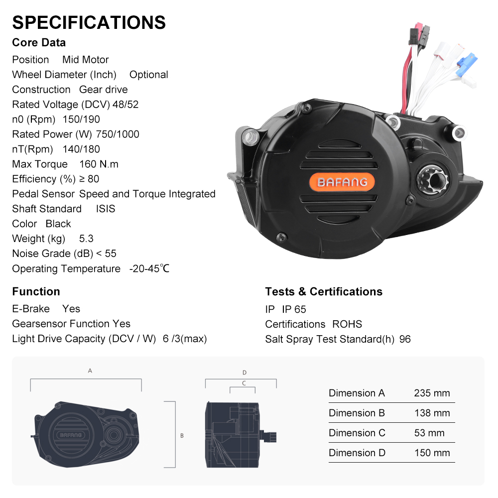 Zestaw do konwersji roweru ele – Mid Drive Motor Kit 52V 1000W recenzja i cena
